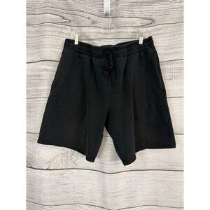 Mens Loungehero Black Drawstring Elastic Waist Casual Shorts Size XL